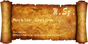 Merkler Szelina névjegykártya